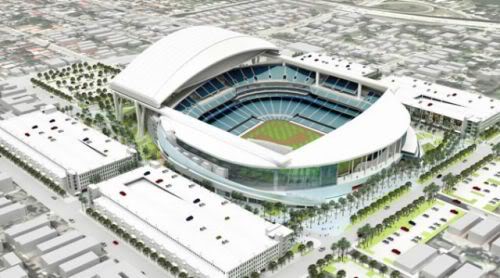 Marlins install first seat at new ballpark