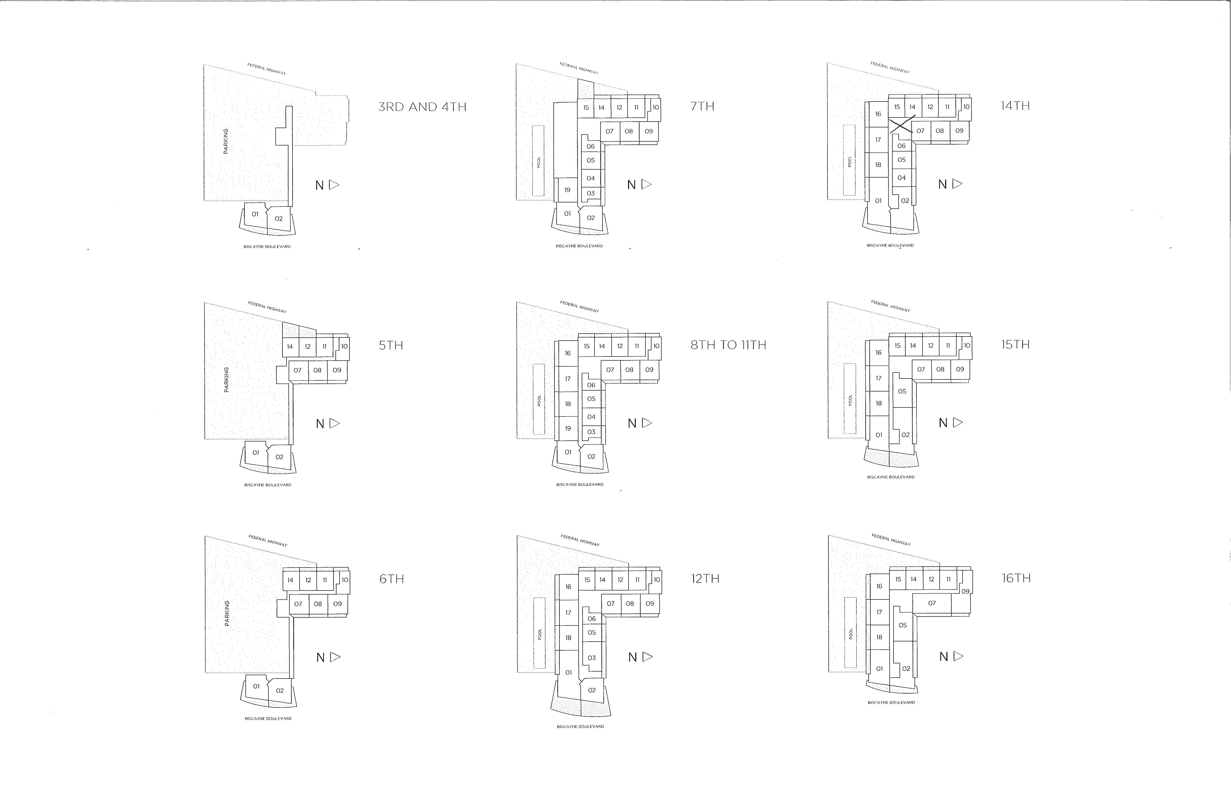 Baltus House Site Plan Floors 7 to 14