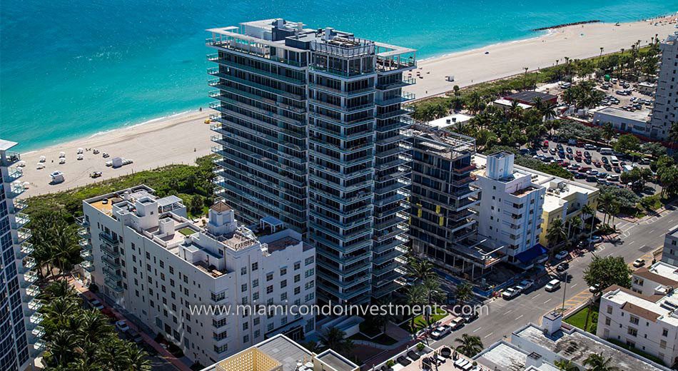 aerial view of Caribbean Miami Beach condos