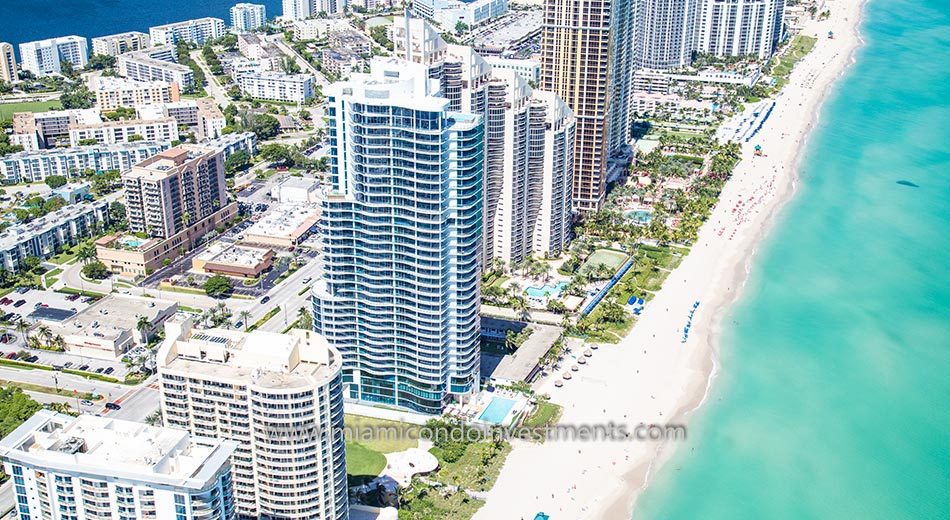 aerial photo of Chateau Beach Residences