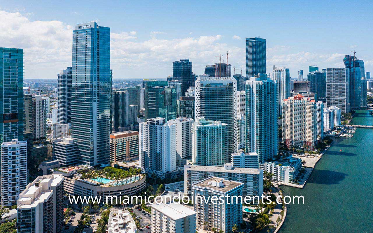 Four Seasons Residences in the Brickell skyline