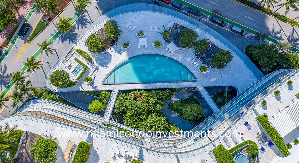 aerial view of the One Ocean pool deck