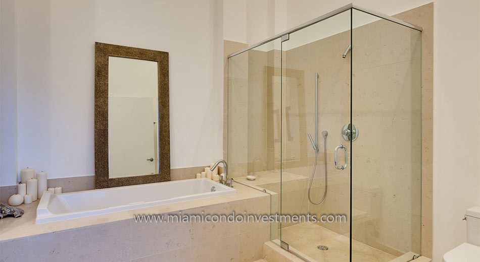 glass enclosed shower luxury condo