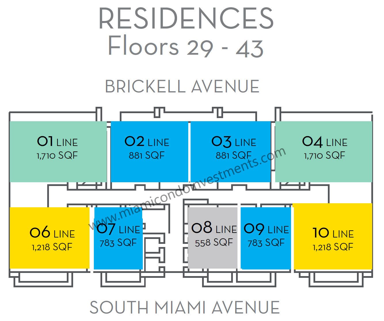 the-bond-on-brickell-floors-29-to-43-key-plan