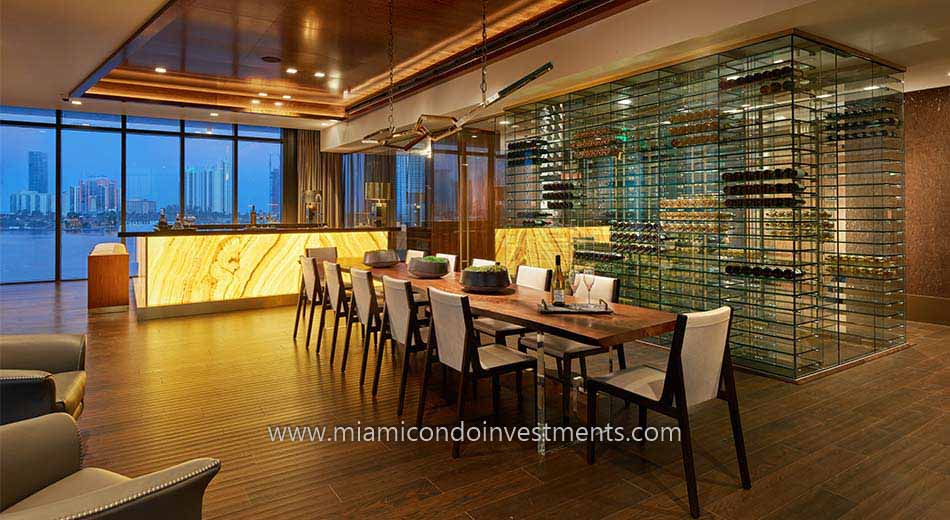 wine room at Prive