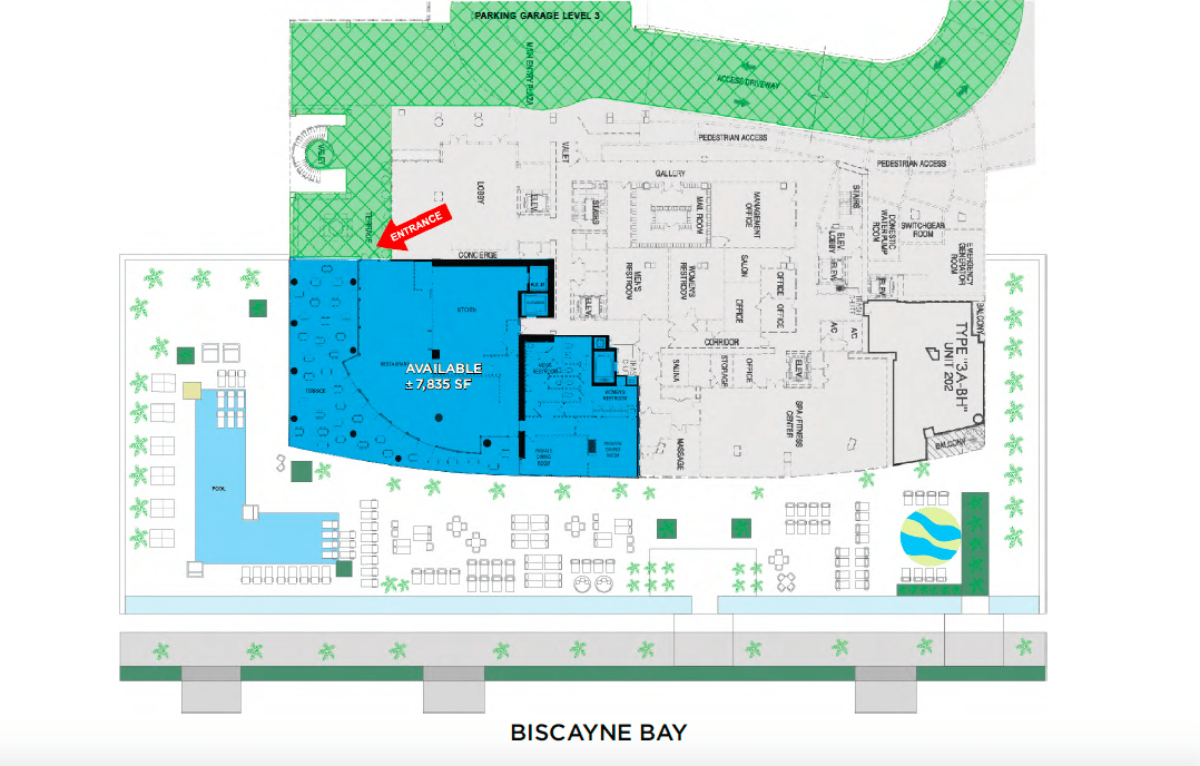 Biscayne Beach Restaurant Layout