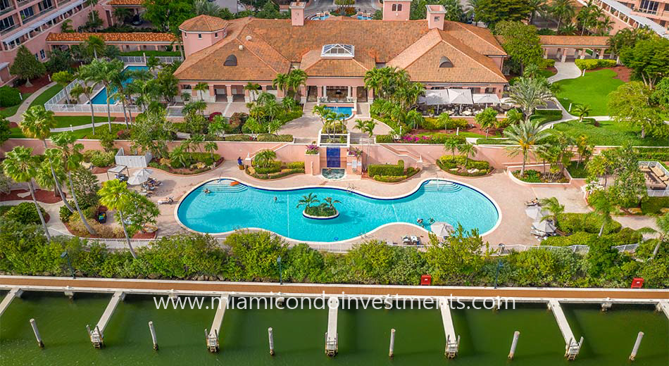 The Gables Club clubhouse and pool