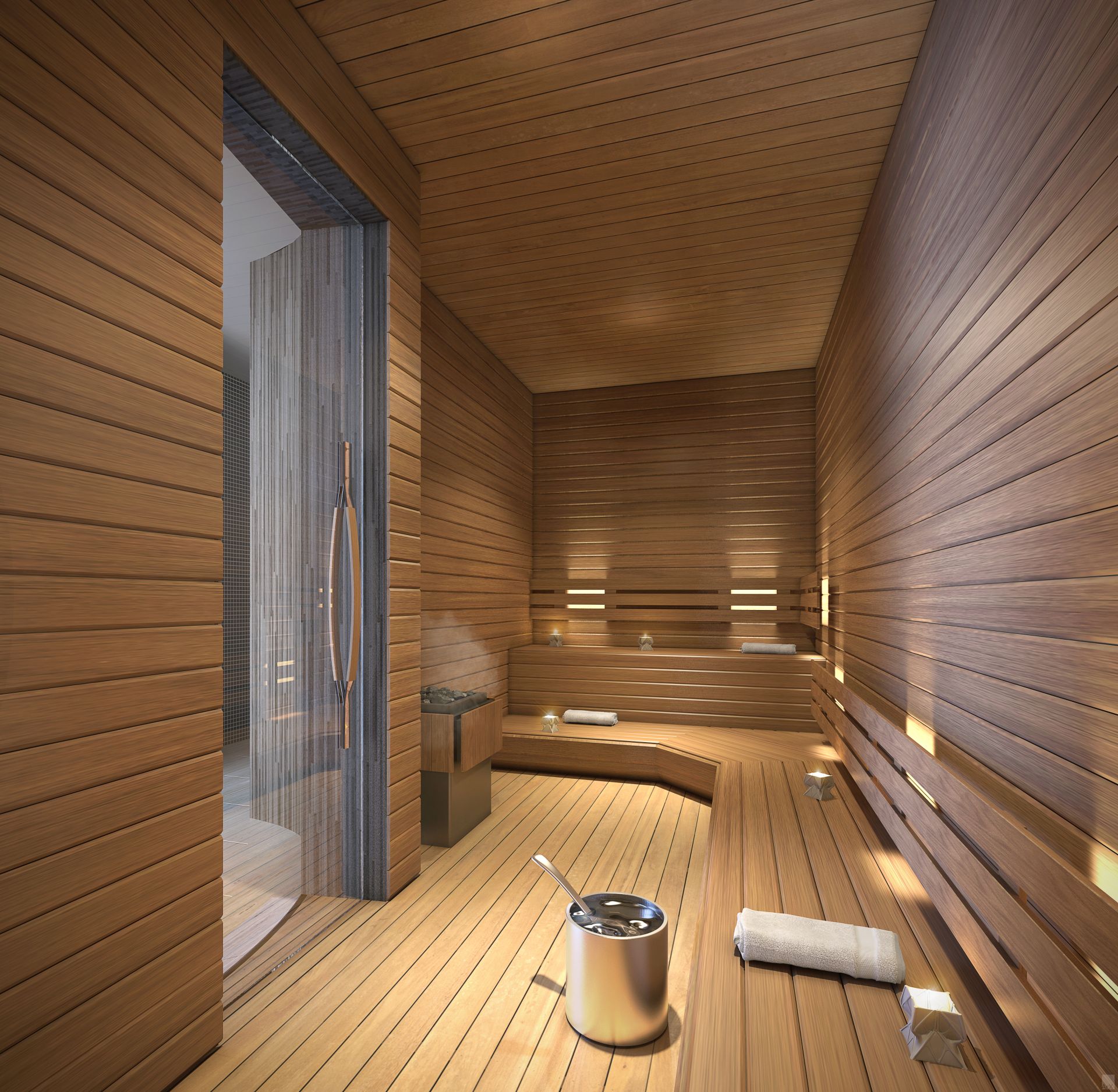 sauna at 1000 Museum