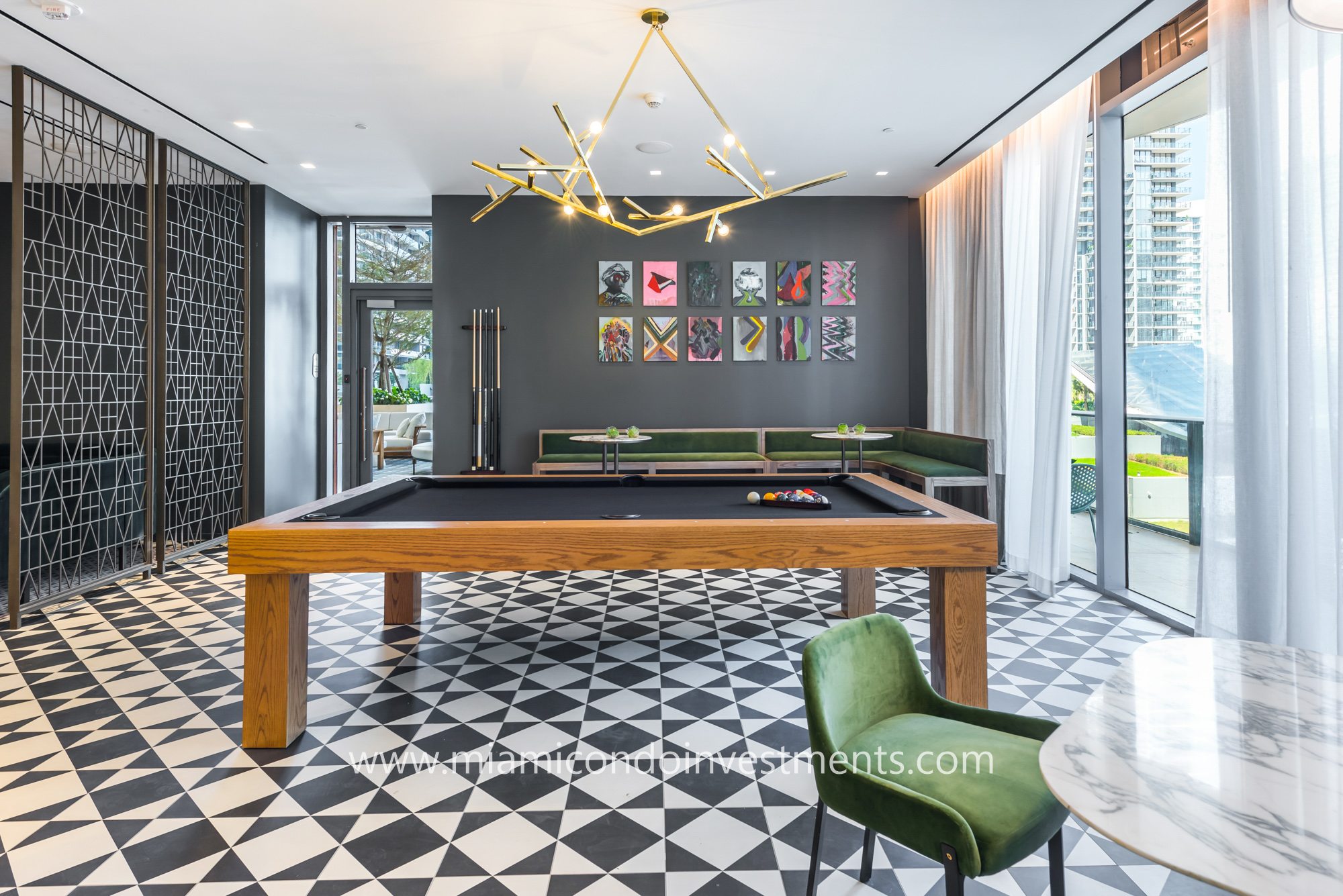 SLS Lux billiards room