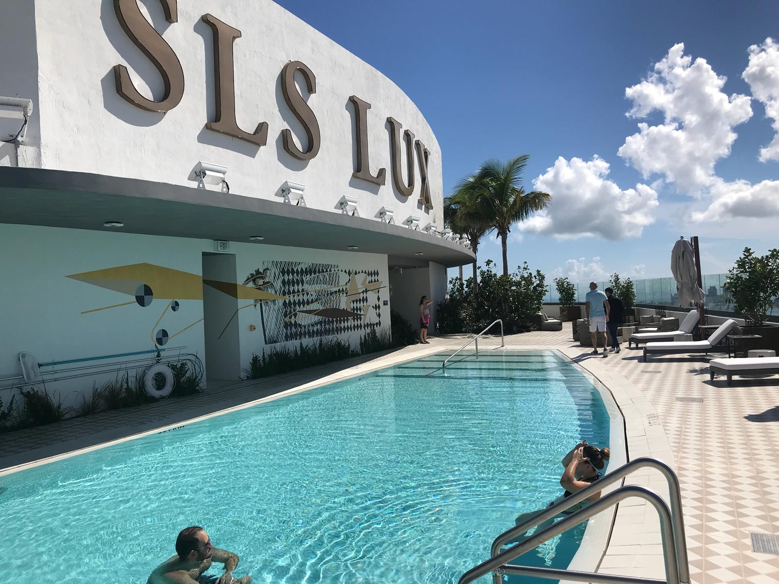 SLS Lux Brickell rooftop pool deck