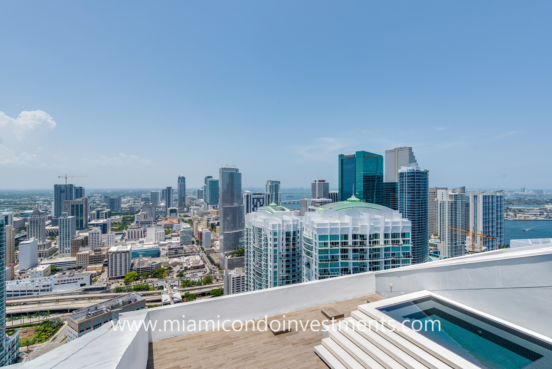 views of Brickell and Downtown Miami