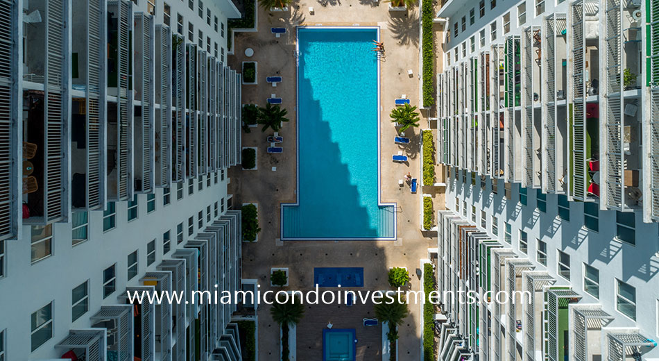 Square Station apartments pool deck