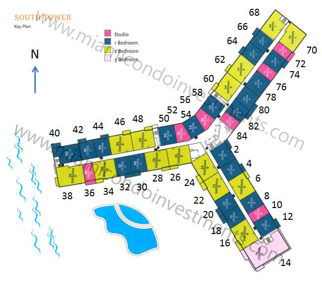 Flamingo South Beach South Tower site plan