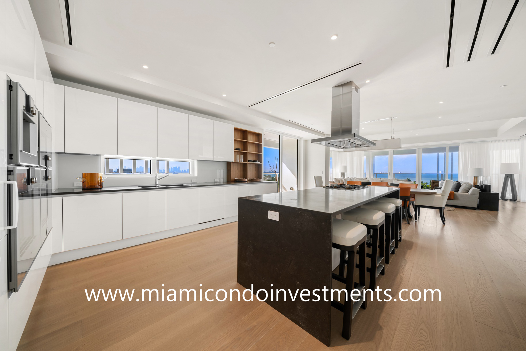 kitchen with direct water views