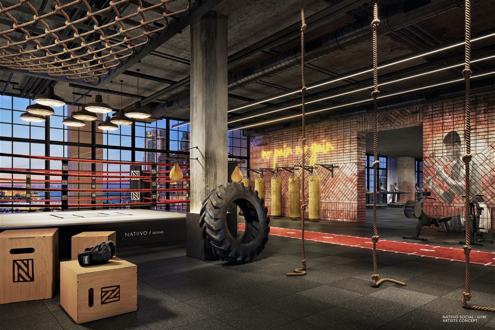 601 Miami rendering of workout area. 