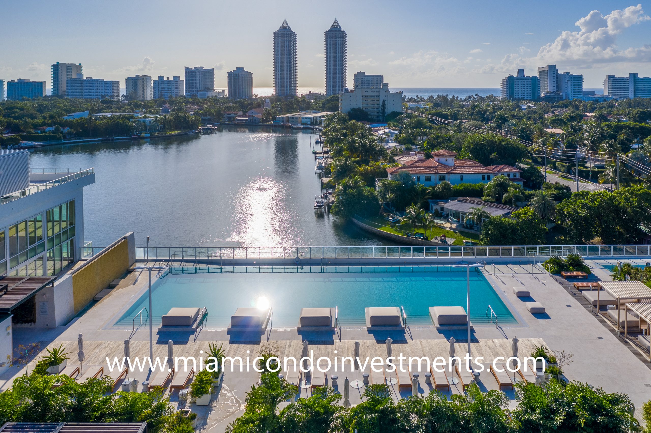 half-acre pool deck at The Ritz-Carlton Residences Miami Beach