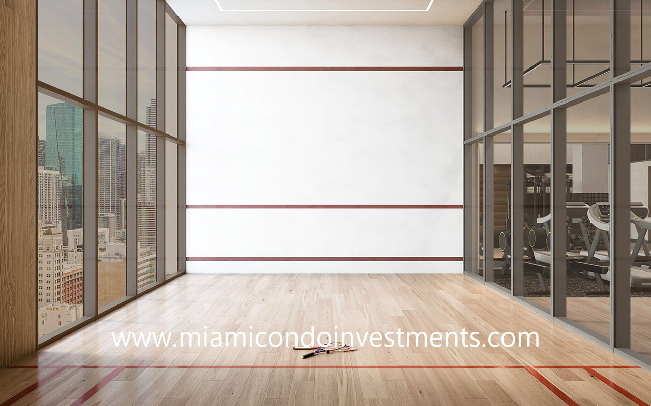 racquetball court at The District Miami