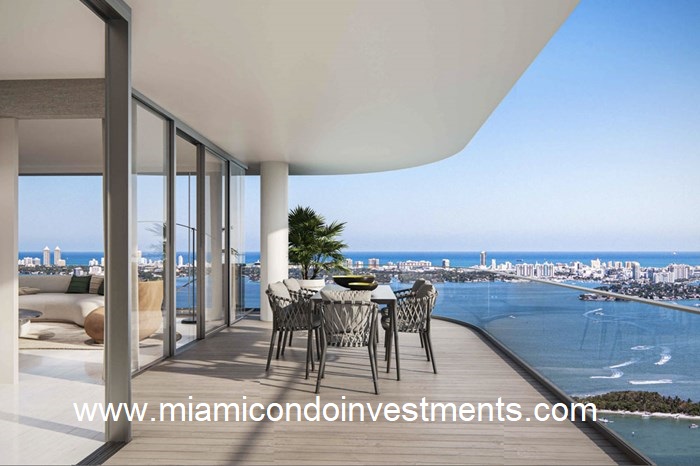 Balcony overlooking Biscayne Bay Aria Reserve