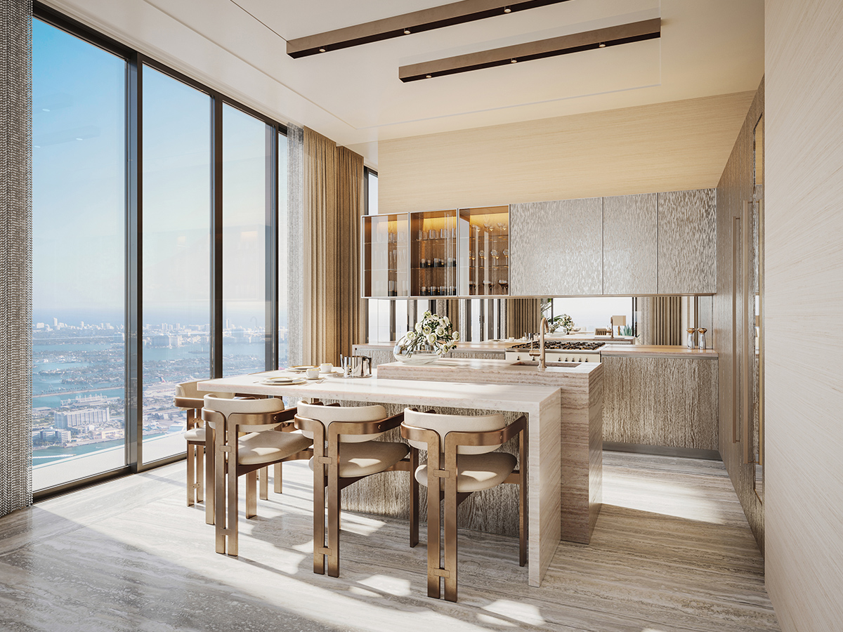 Major Residences Miami Kitchen Rendering