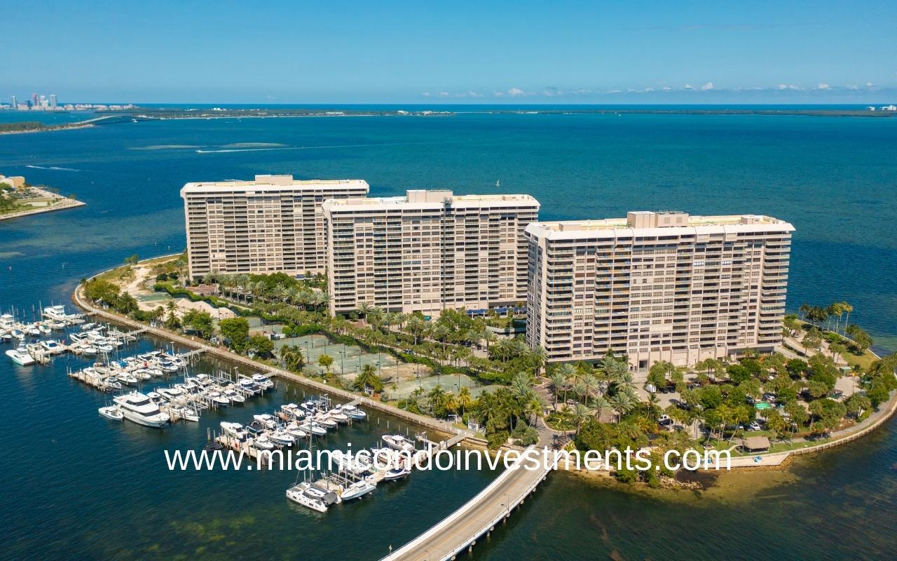 One Grove Isle Condos Skyline View