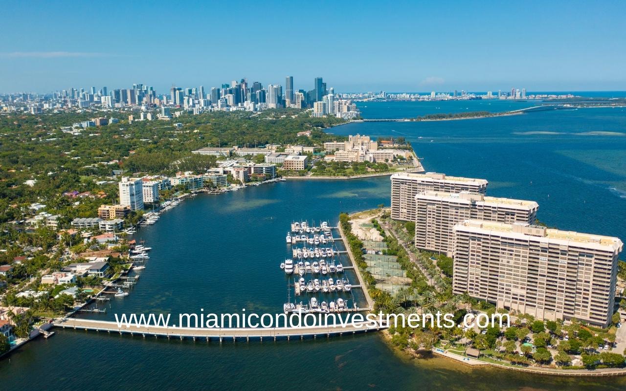 Two Grove Isle Condos Marina and Bay View